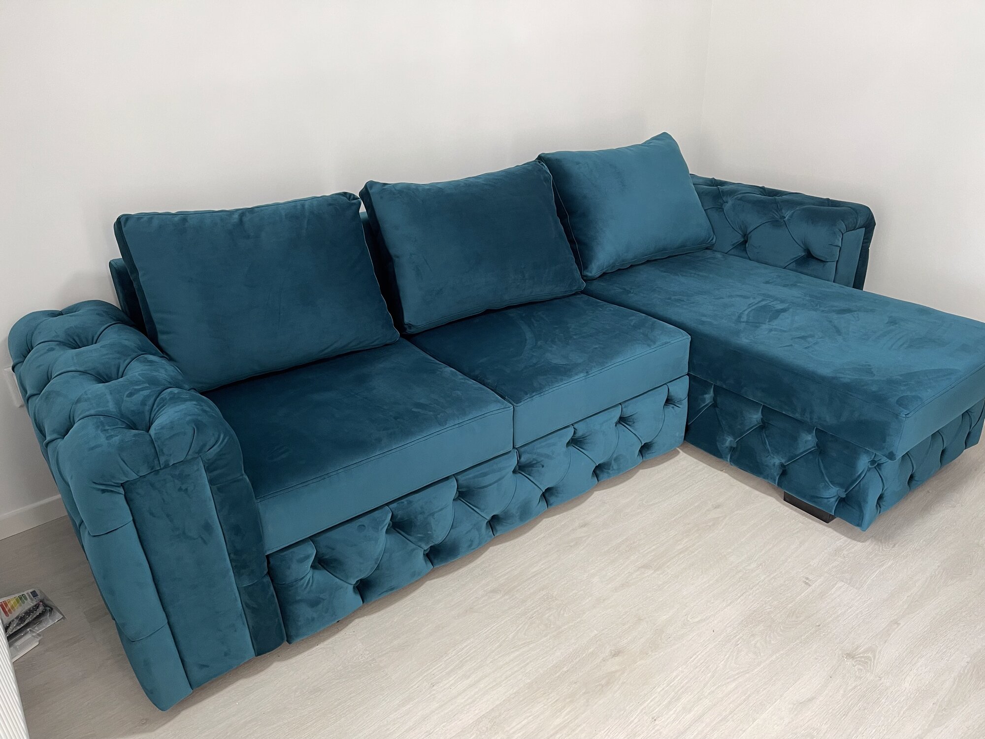 Canapea Coltar Chesterfield Turcoaz