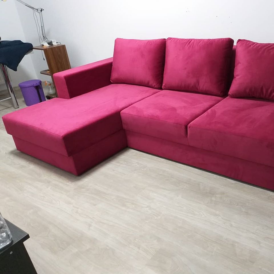 Canapea Coltar Fuchsia Magenta