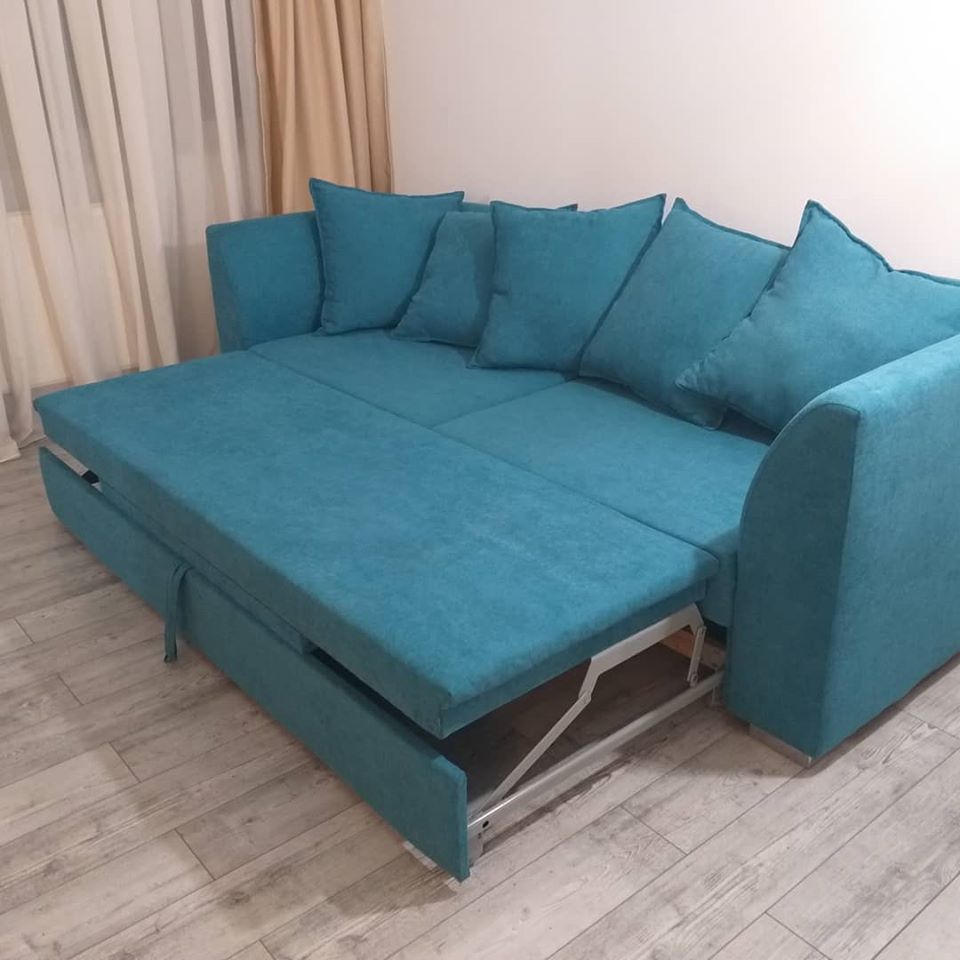 Canapea Coltar Turcoaz Extensibila